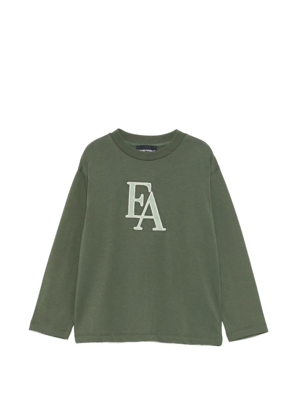 Emporio Armani Kids logo-patch long-sleeve T-shirt - Verde