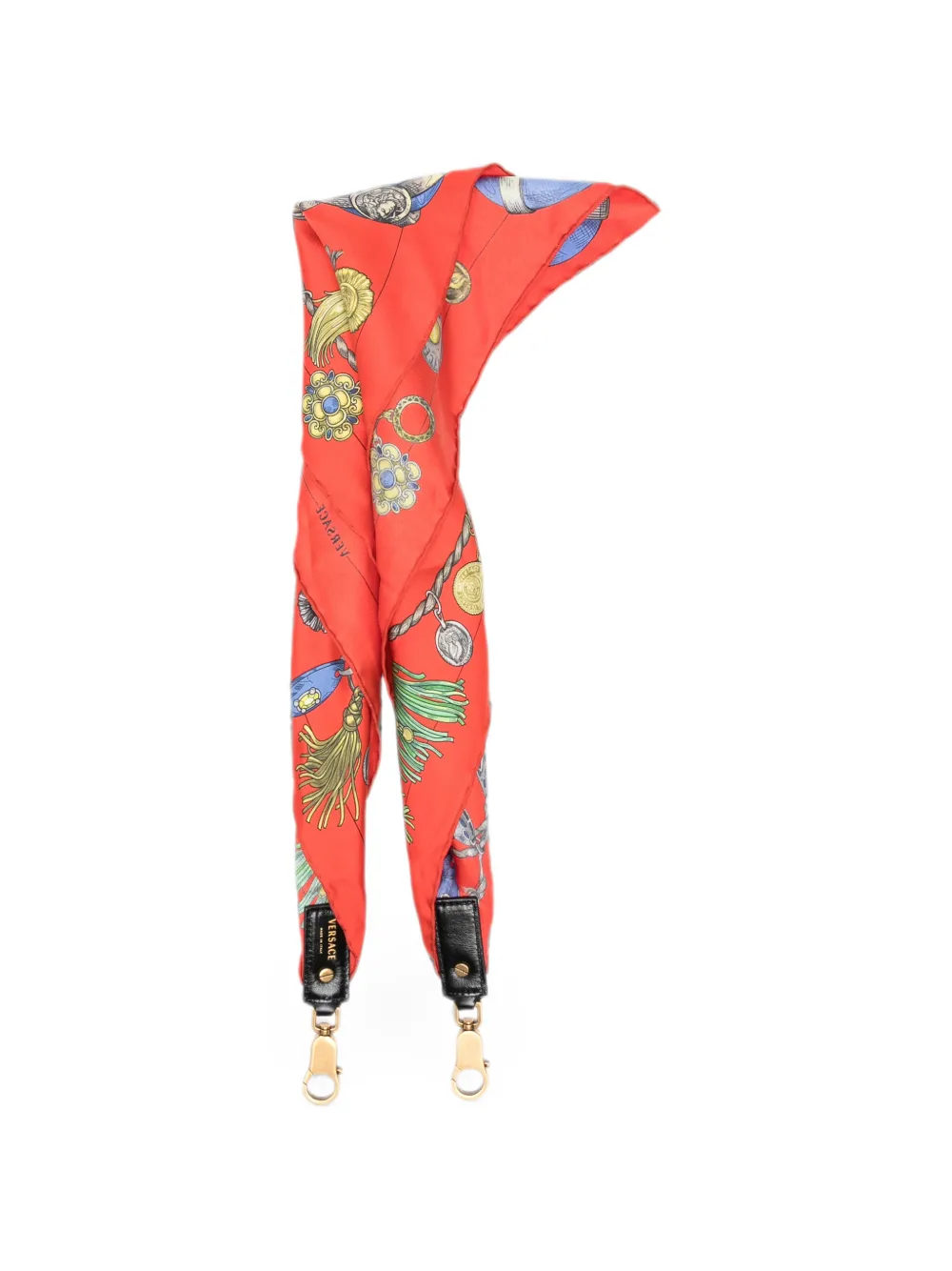 Versace Broken Jewels-print silk scarf charm - Rot