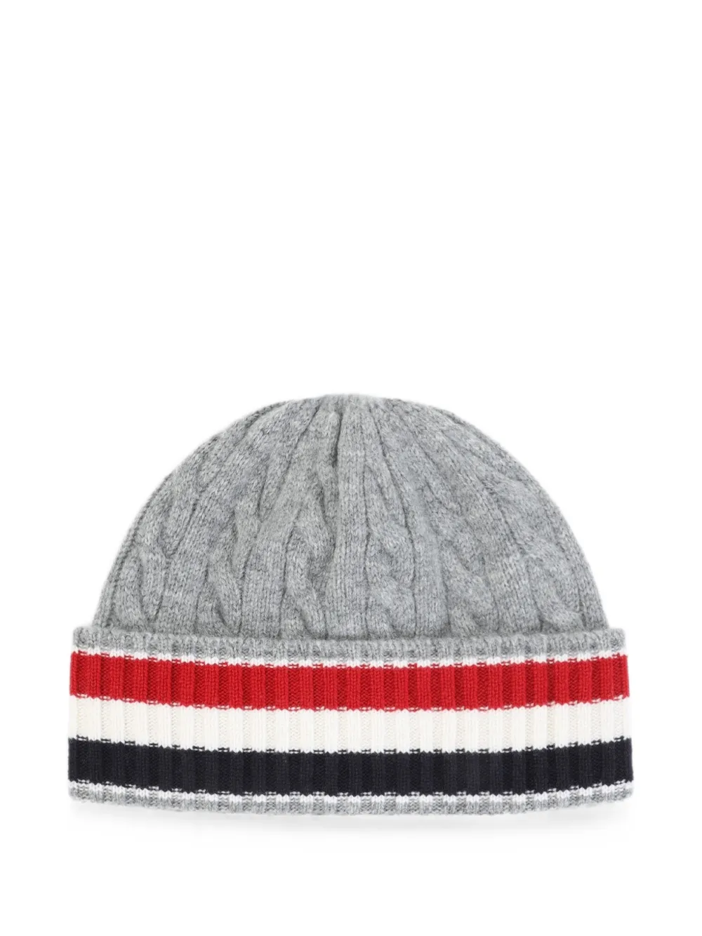Thom Browne Kabelgebreide gestreepte muts Grijs