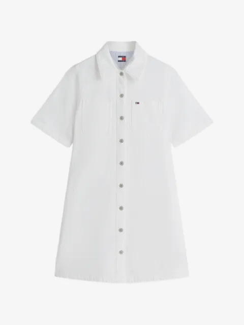 Tommy Hilfiger button-up short-sleeve mini dress