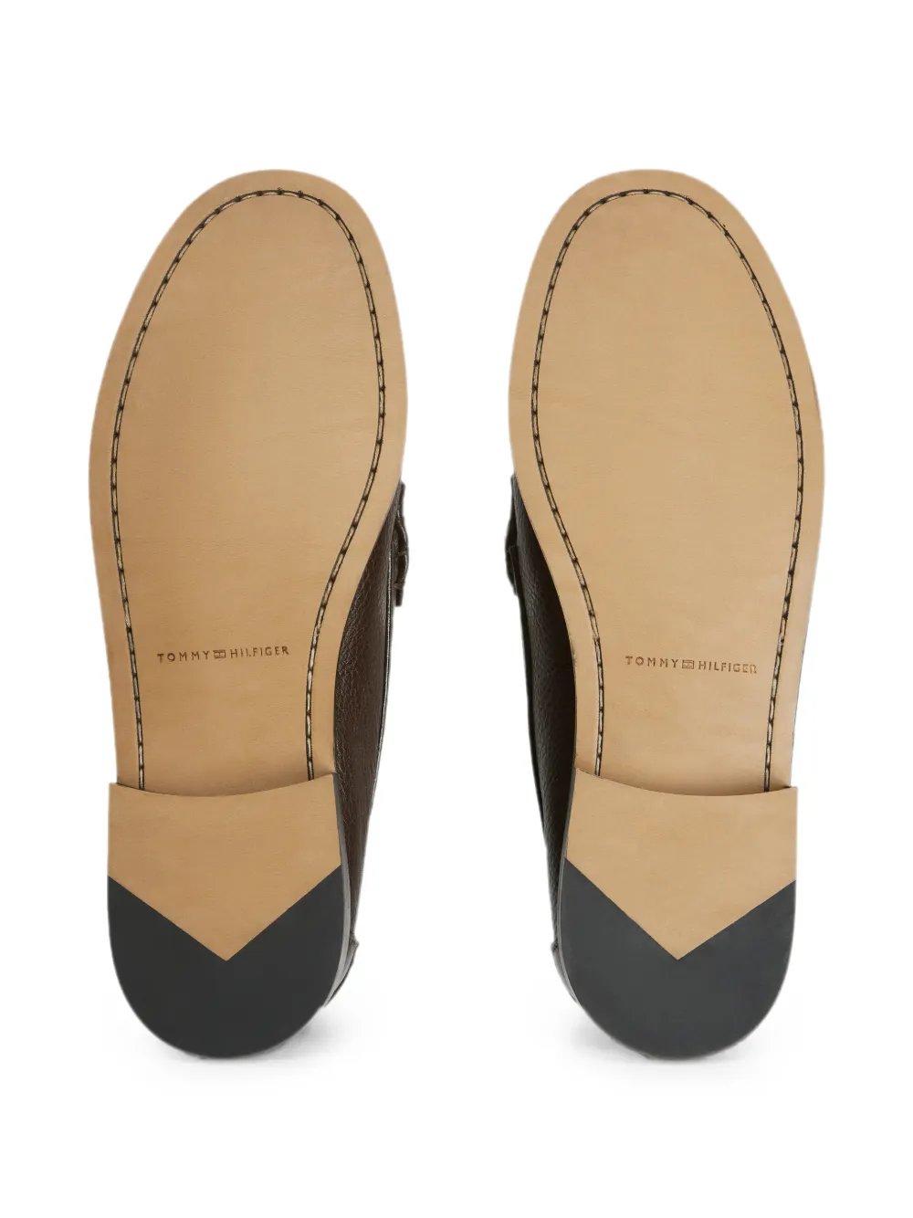 Tommy Hilfiger Penny loafers van bewerkt leer Bruin