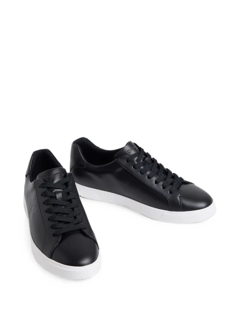 Calvin Klein logo-embossed lace-up sneakers Zwart
