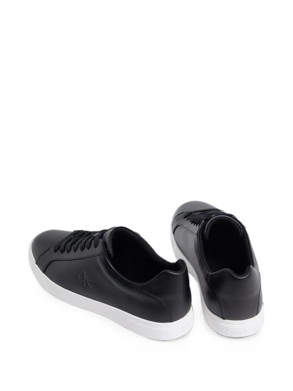 Calvin Klein logo-embossed lace-up sneakers Zwart