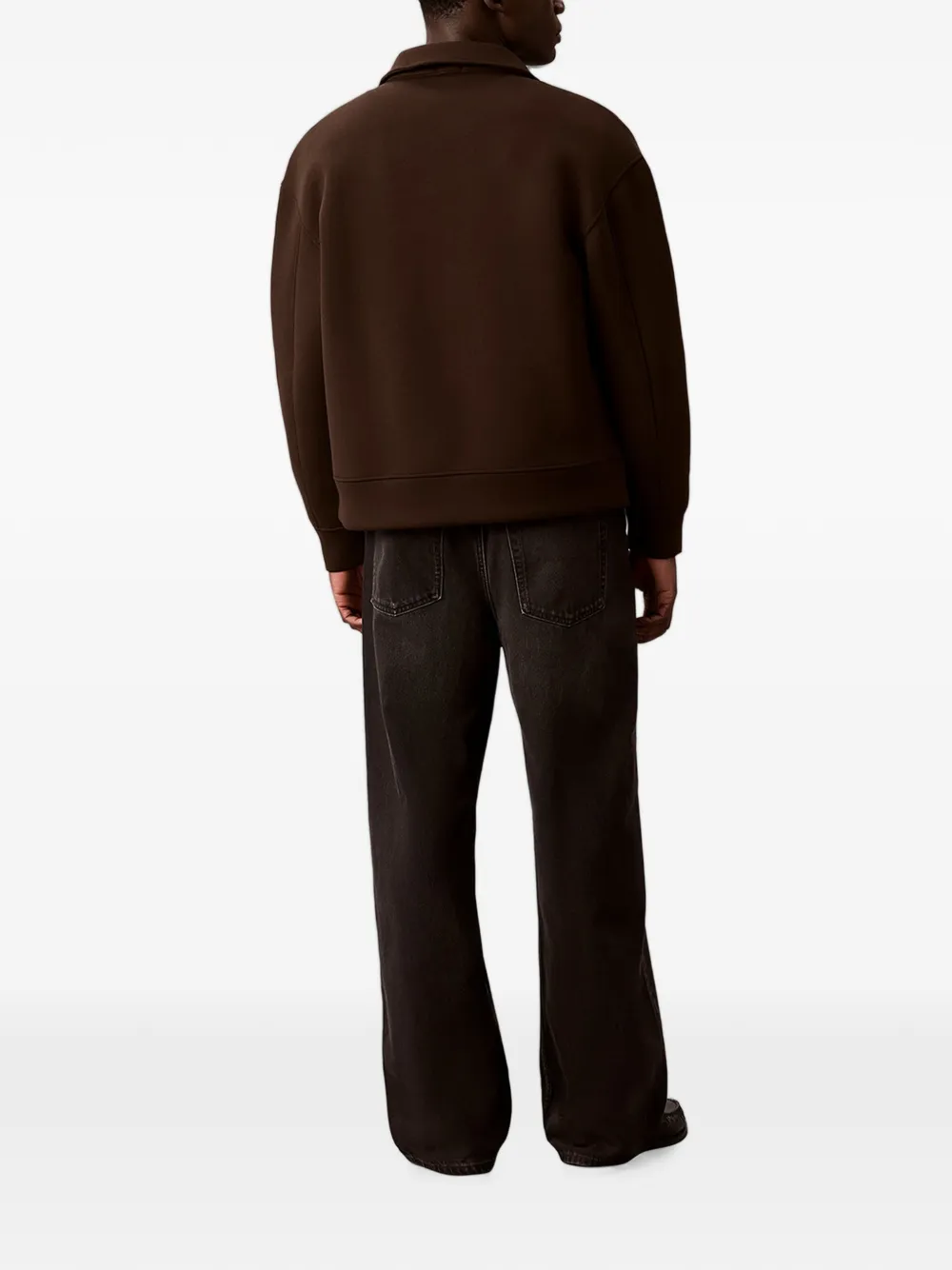 Calvin Klein Jack met geborduurd logo en rits Bruin