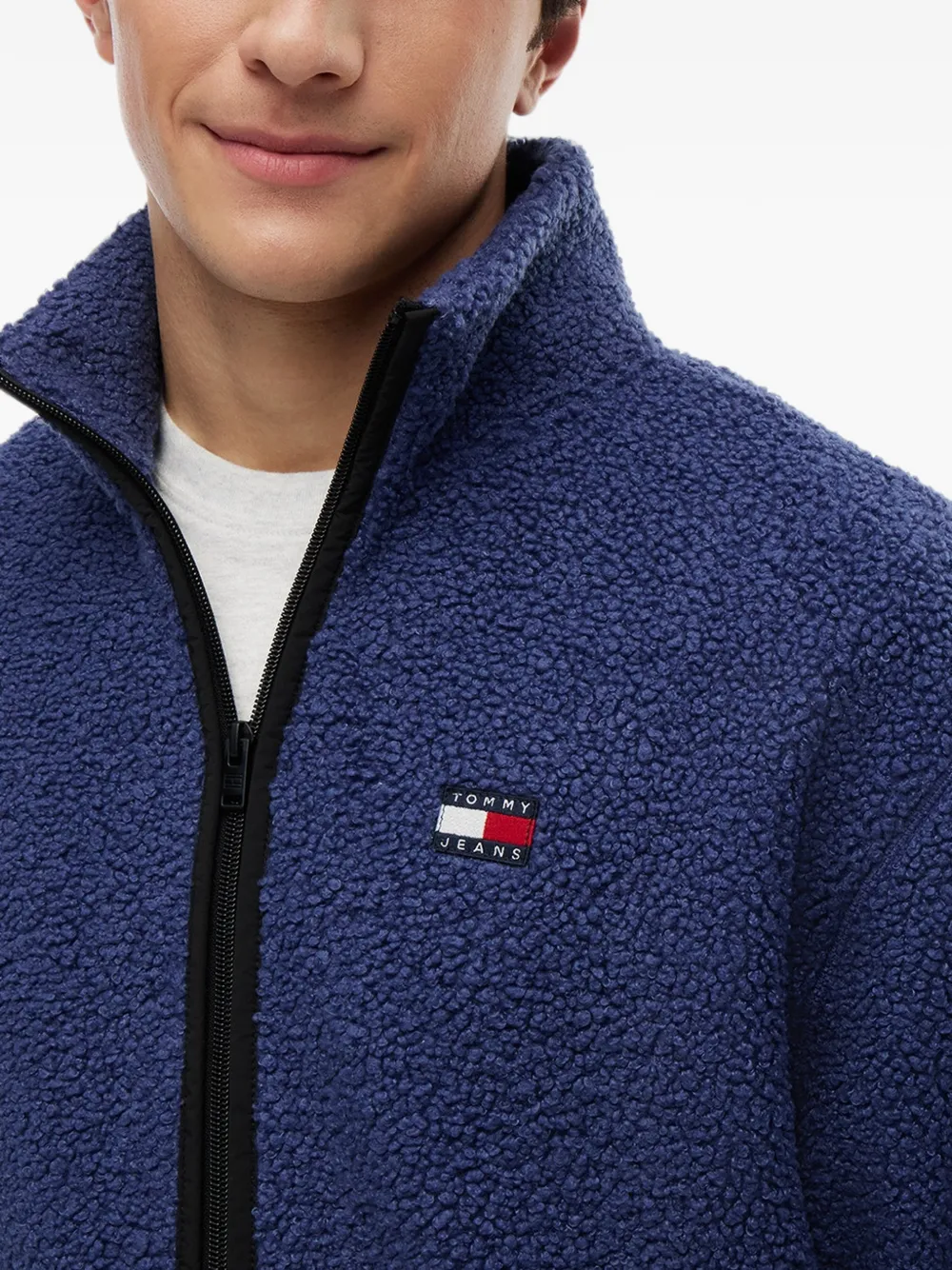 Tommy Hilfiger Fleece jack met rits Blauw