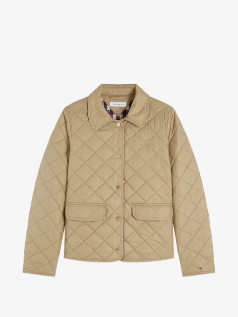Tommy Hilfiger chamarra capitonada con logo bordado