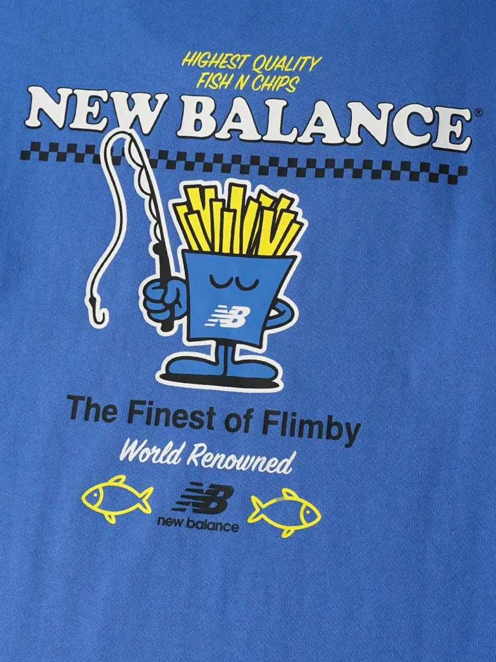New Balance Fish And Chips graphic-print T-shirt Blauw