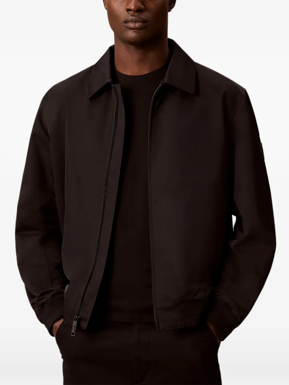 Calvin Klein Jack met rits en kraag Zwart