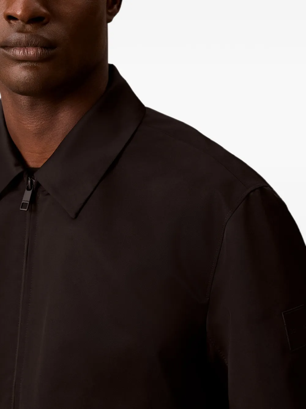 Calvin Klein Jack met rits en kraag Zwart