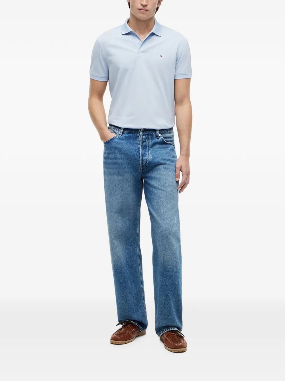Tommy Hilfiger Poloshirt met geborduurd logo Blauw