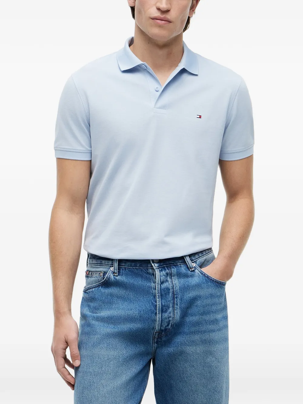 Tommy Hilfiger Poloshirt met geborduurd logo Blauw