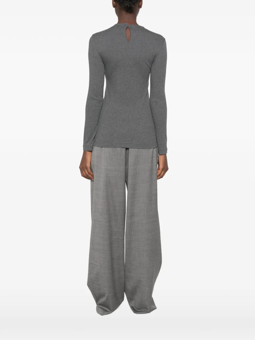 Brunello Cucinelli T-shirt met Monilli-ketting Grijs