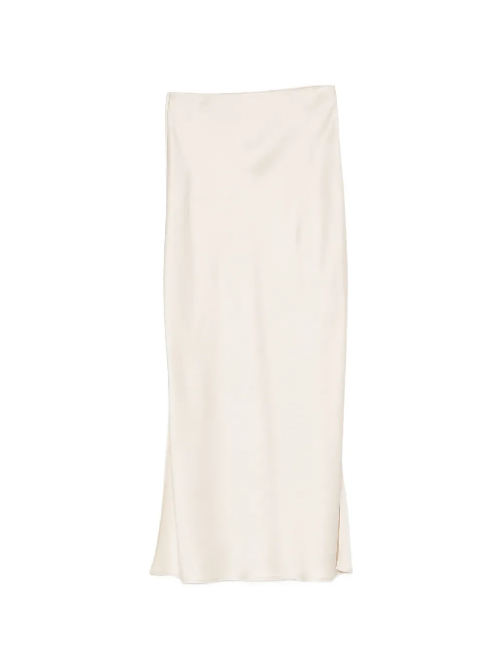 Brunello Cucinelli satin-finish side-slit skirt - Nude