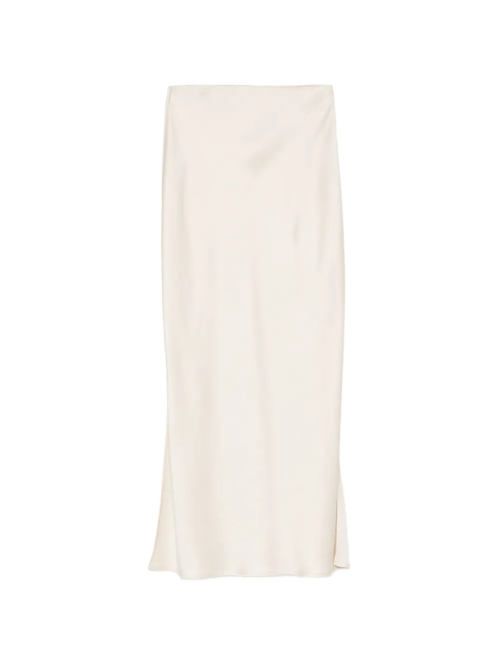 Brunello Cucinelli satin-finish side-slit skirt - Nude