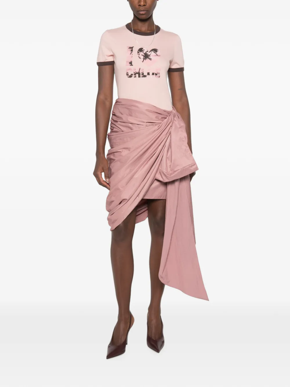 Chloé Gedrapeerde midi-wikkelrok Roze