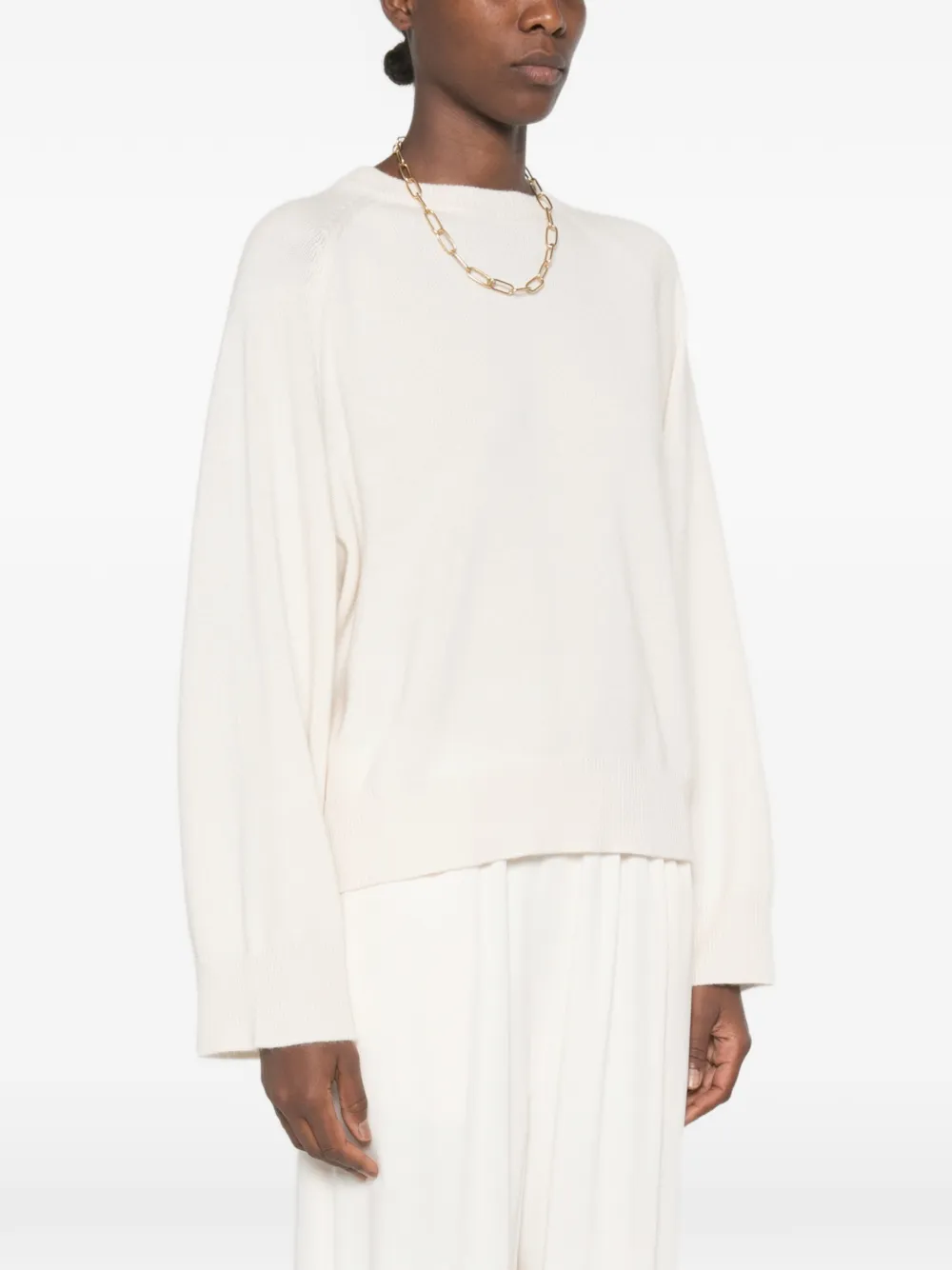 Brunello Cucinelli Trui met raglan mouwen en geribbelde afwerking Beige
