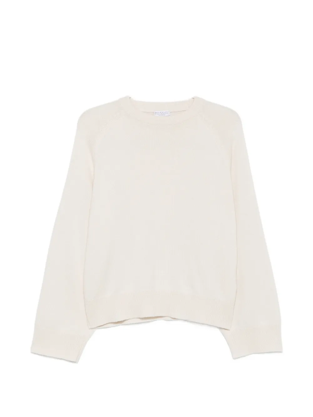 Brunello Cucinelli raglan-sleeve ribbed-trim sweater - Toni neutri
