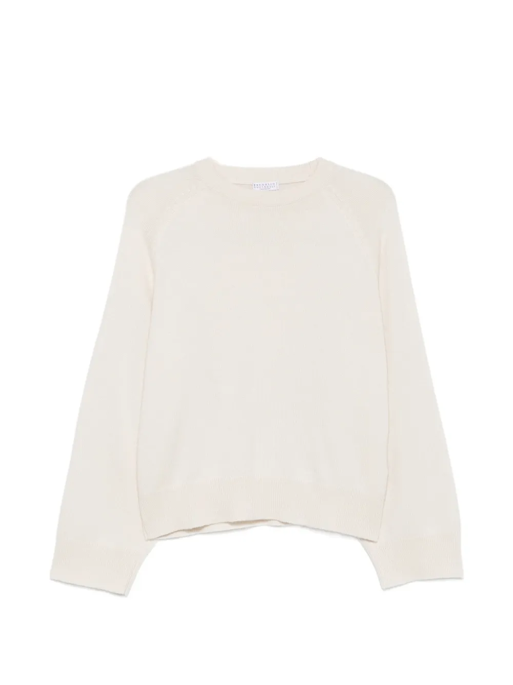 Brunello Cucinelli raglan-sleeve ribbed-trim sweater - Toni neutri