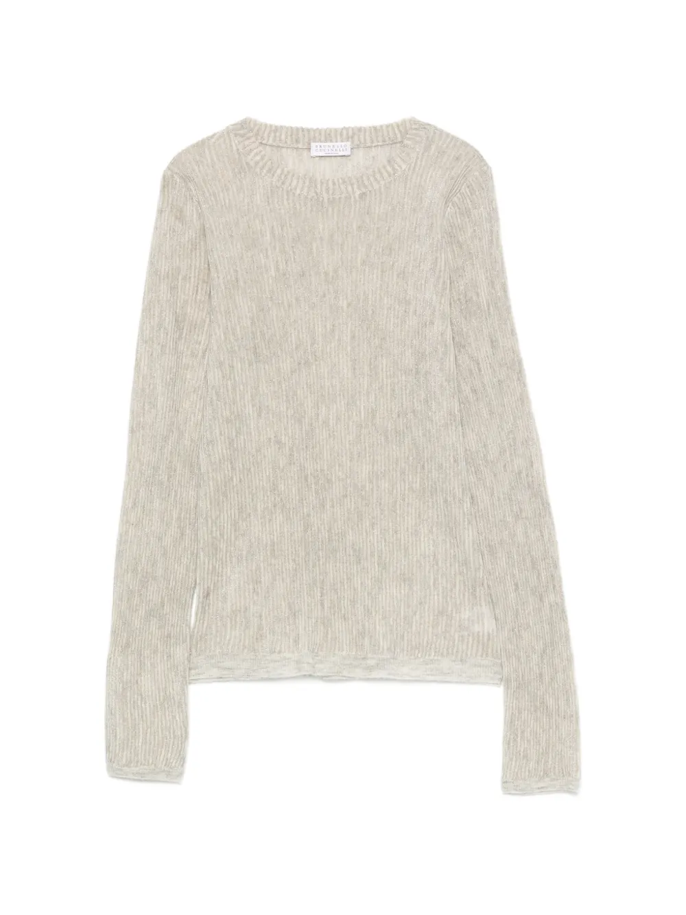 Brunello Cucinelli ribbed-knit long-sleeve knit - Grau