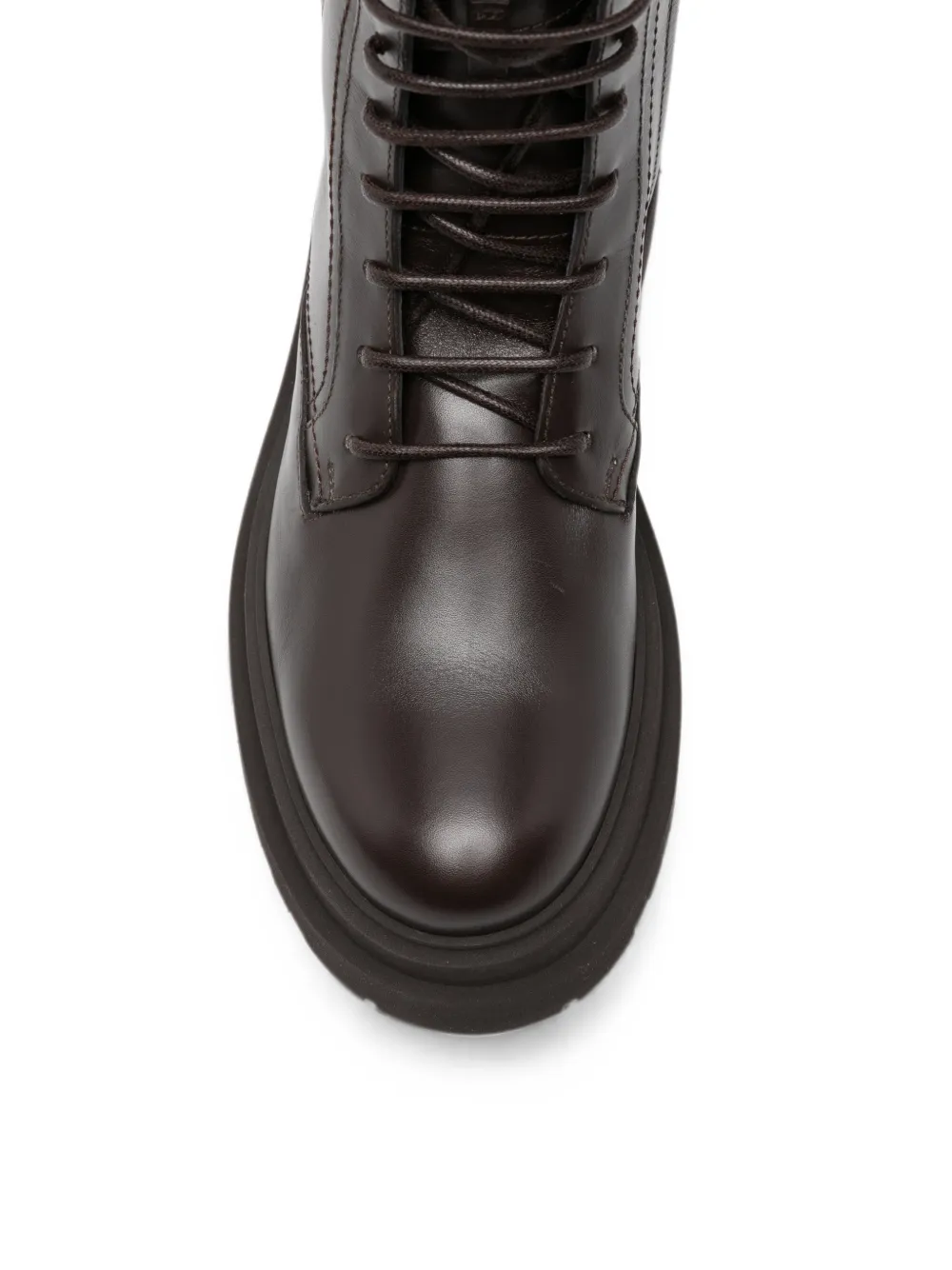 Brunello Cucinelli lace-up leather boots Bruin
