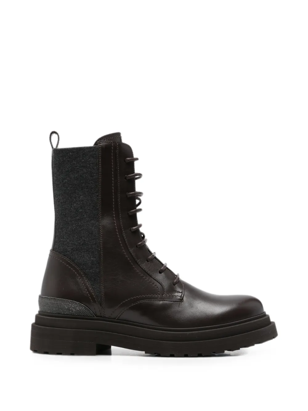 Brunello Cucinelli lace-up leather boots - Braun