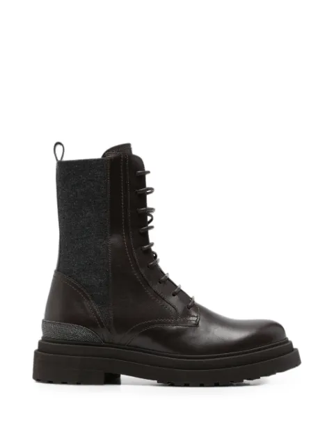 Brunello Cucinelli lace-up leather boots