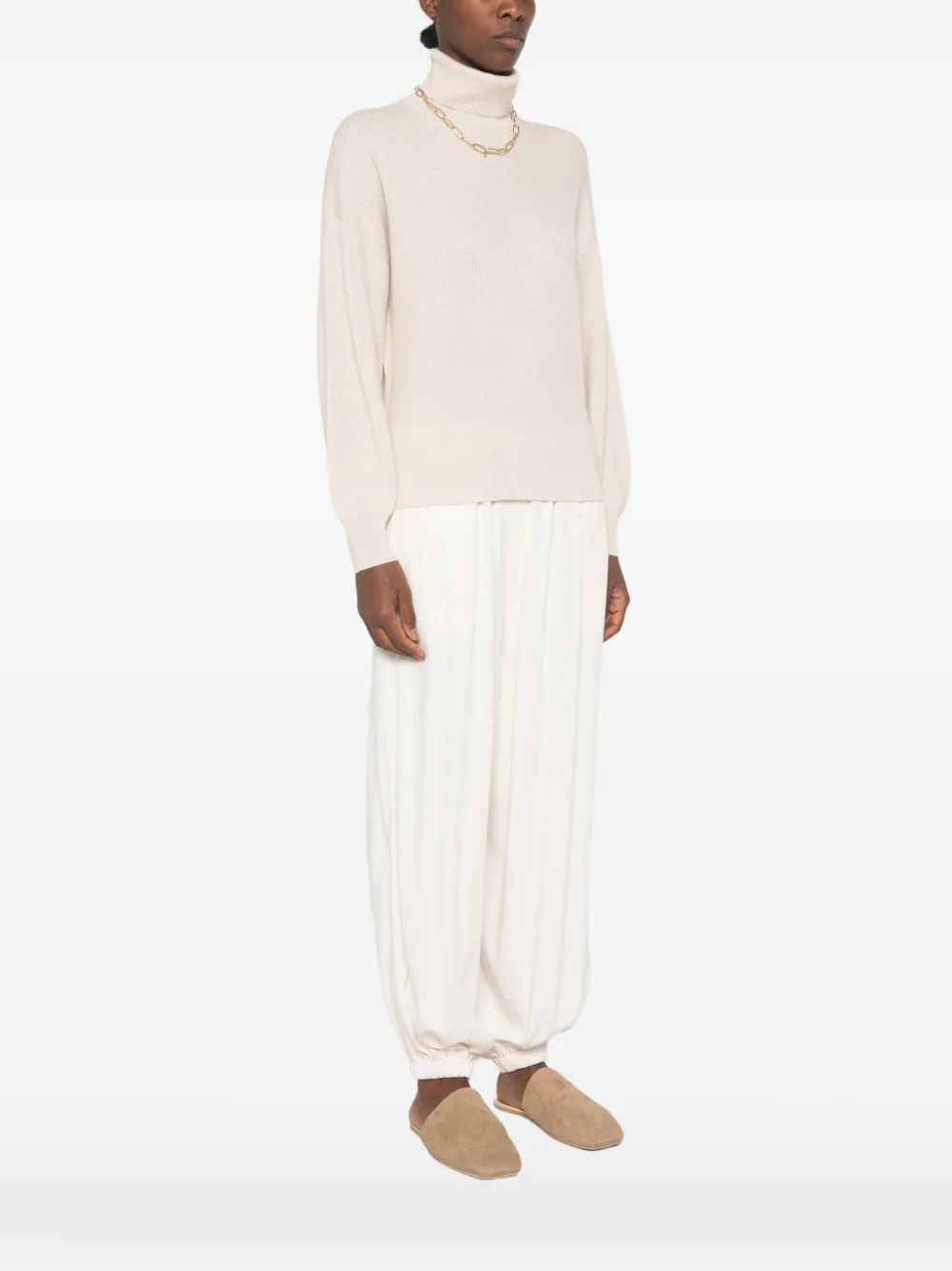 Brunello Cucinelli Ribgebreide coltrui Beige