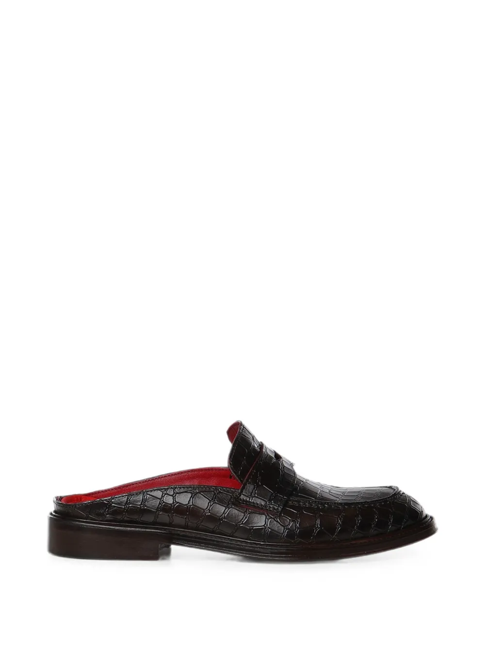 Giuliano Galiano crocodile-effect mules - Marrone