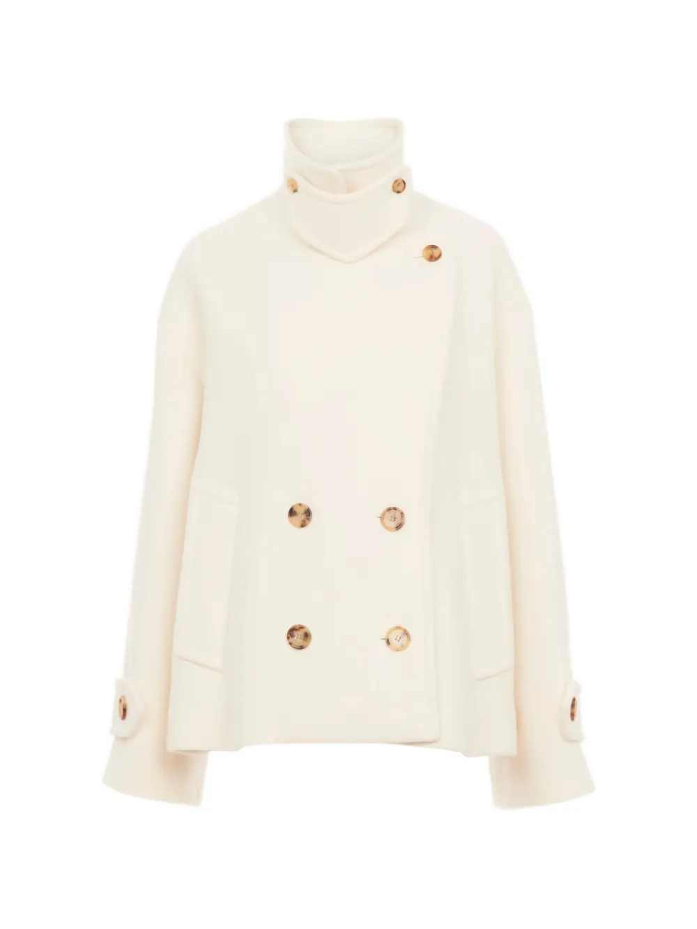 Chloé double-breasted high-neck coat - Nude