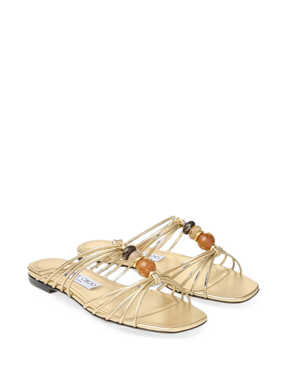 Jimmy Choo Lova bead-embellished multi-strap sandals Goud