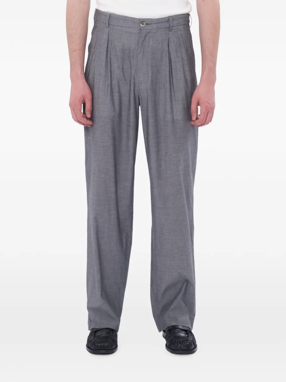 Magliano x 247 geplooide straight broek Grijs