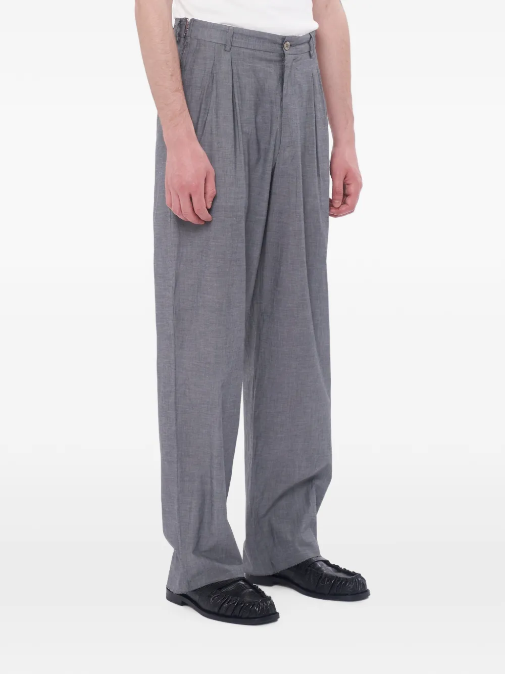 Magliano x 247 geplooide straight broek Grijs
