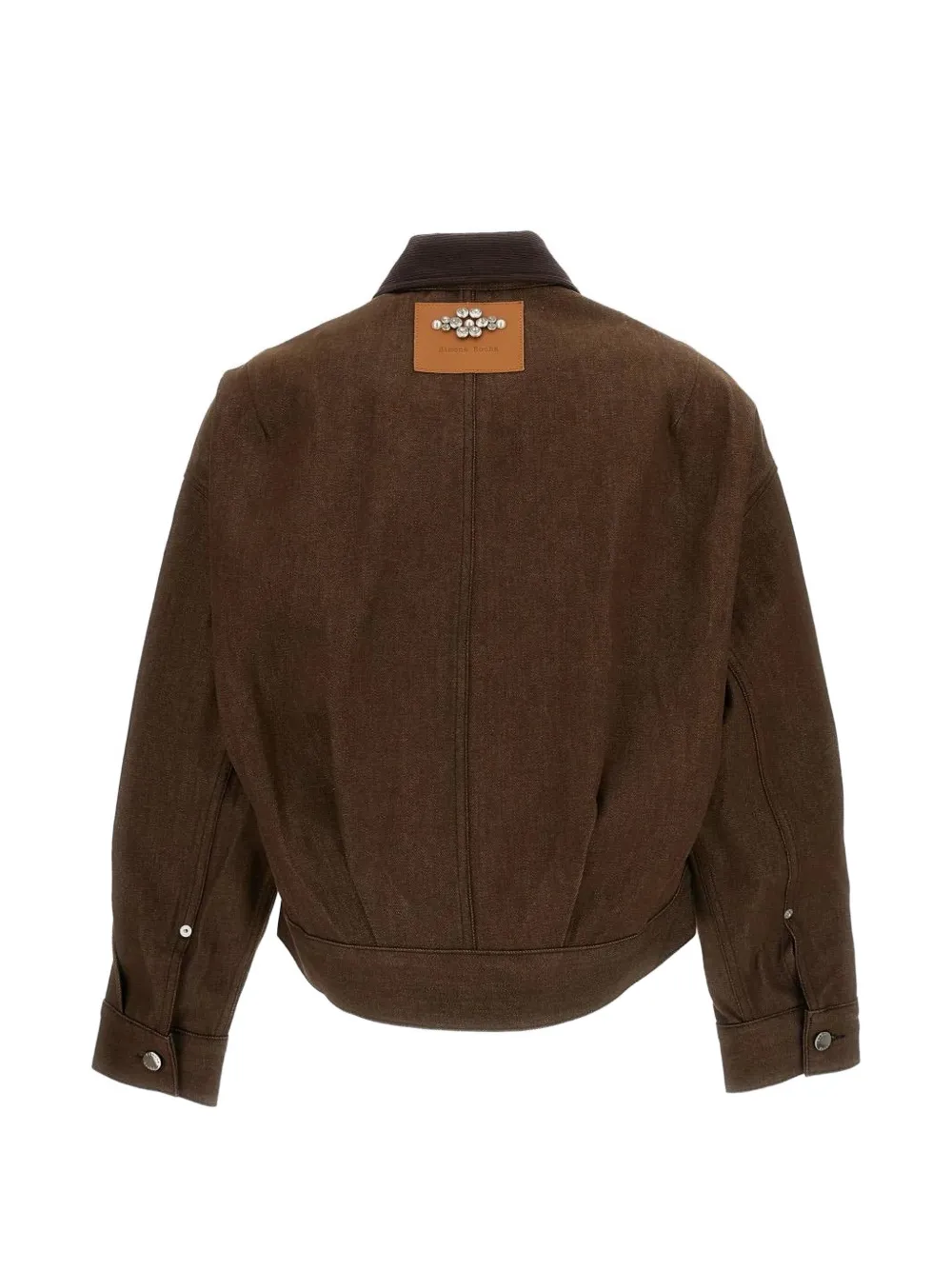 Simone Rocha Cropped denim jack met verfraaide kraag Bruin