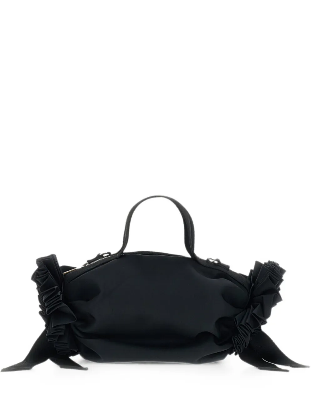 Simone Rocha beaded-rosette ribbon-detail clutch bag - Nero