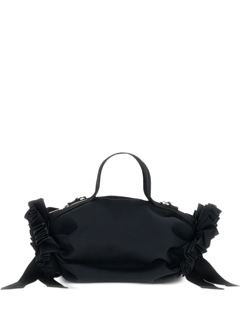 Simone Rocha beaded-rosette ribbon-detail clutch bag - Nero