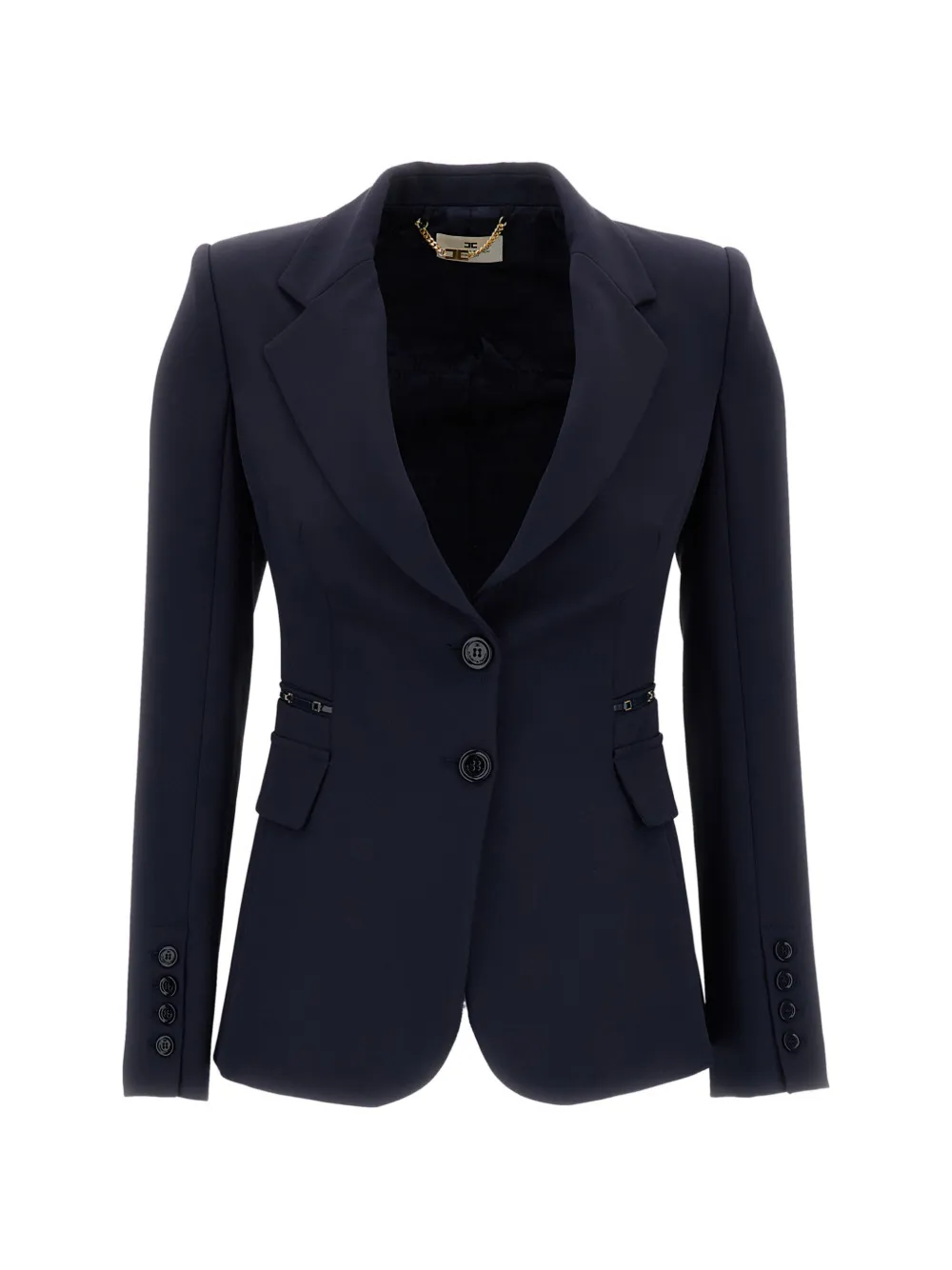 Elisabetta Franchi chain-detail single-breasted jacket - Blu