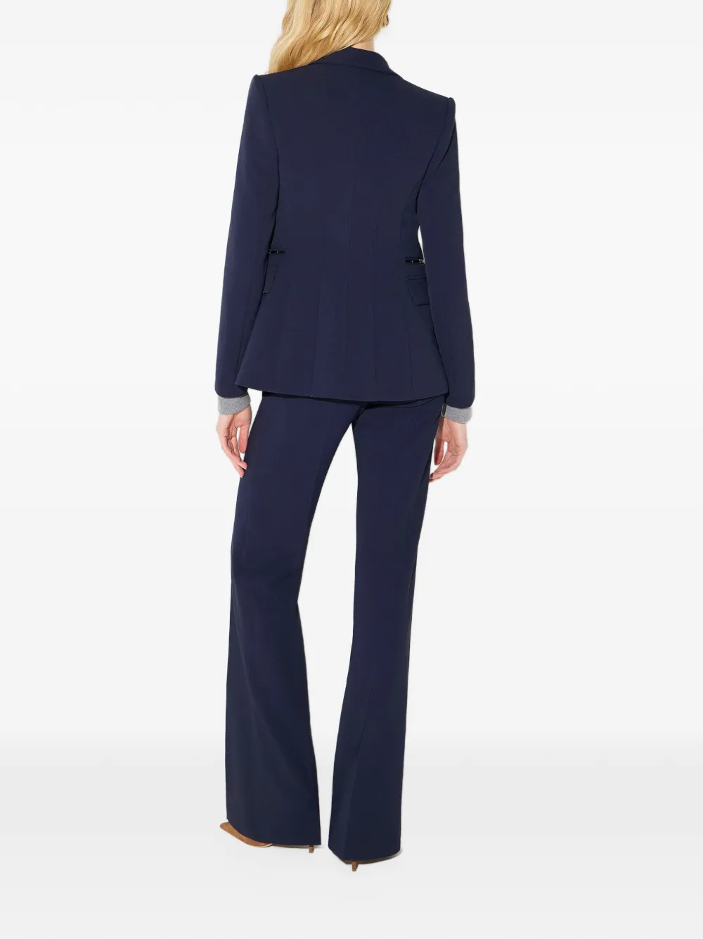 Elisabetta Franchi Jack met enkele rij knopen en kettingdetail Blauw