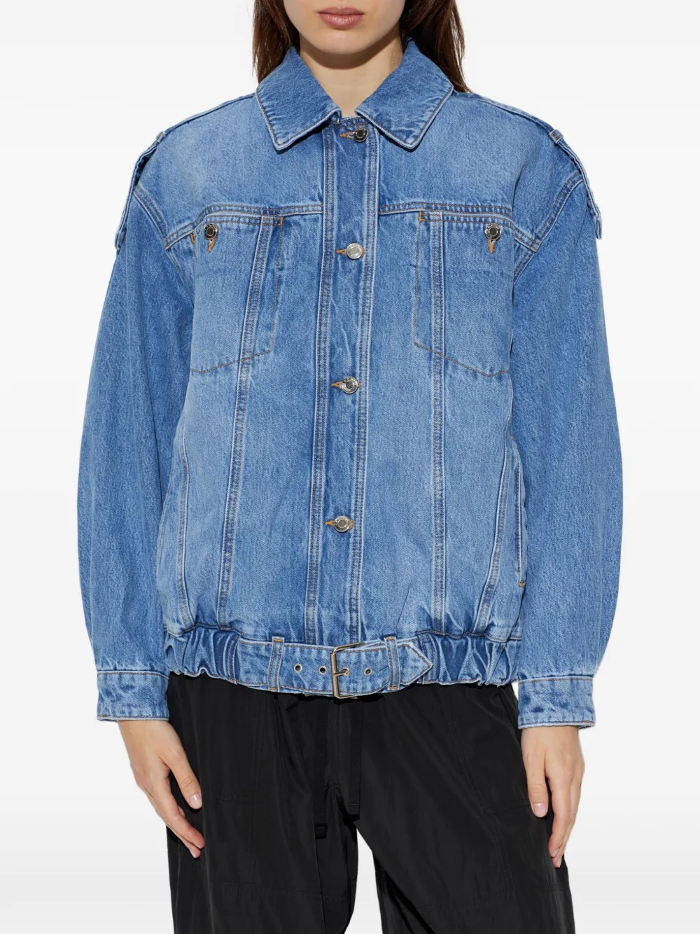 IRO Arcanes denim jack met ceintuur Blauw