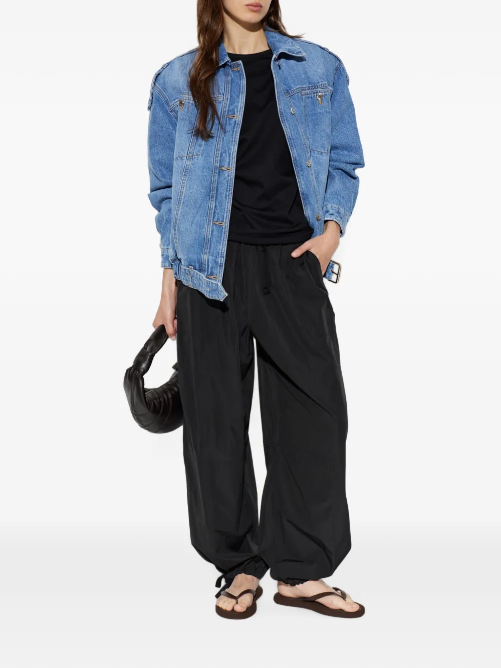 IRO Arcanes denim jack met ceintuur Blauw