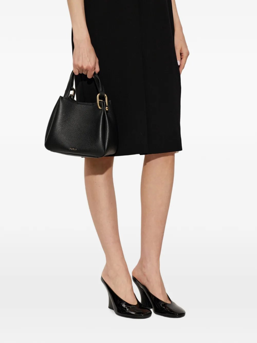 Furla Leren schoudertas Zwart