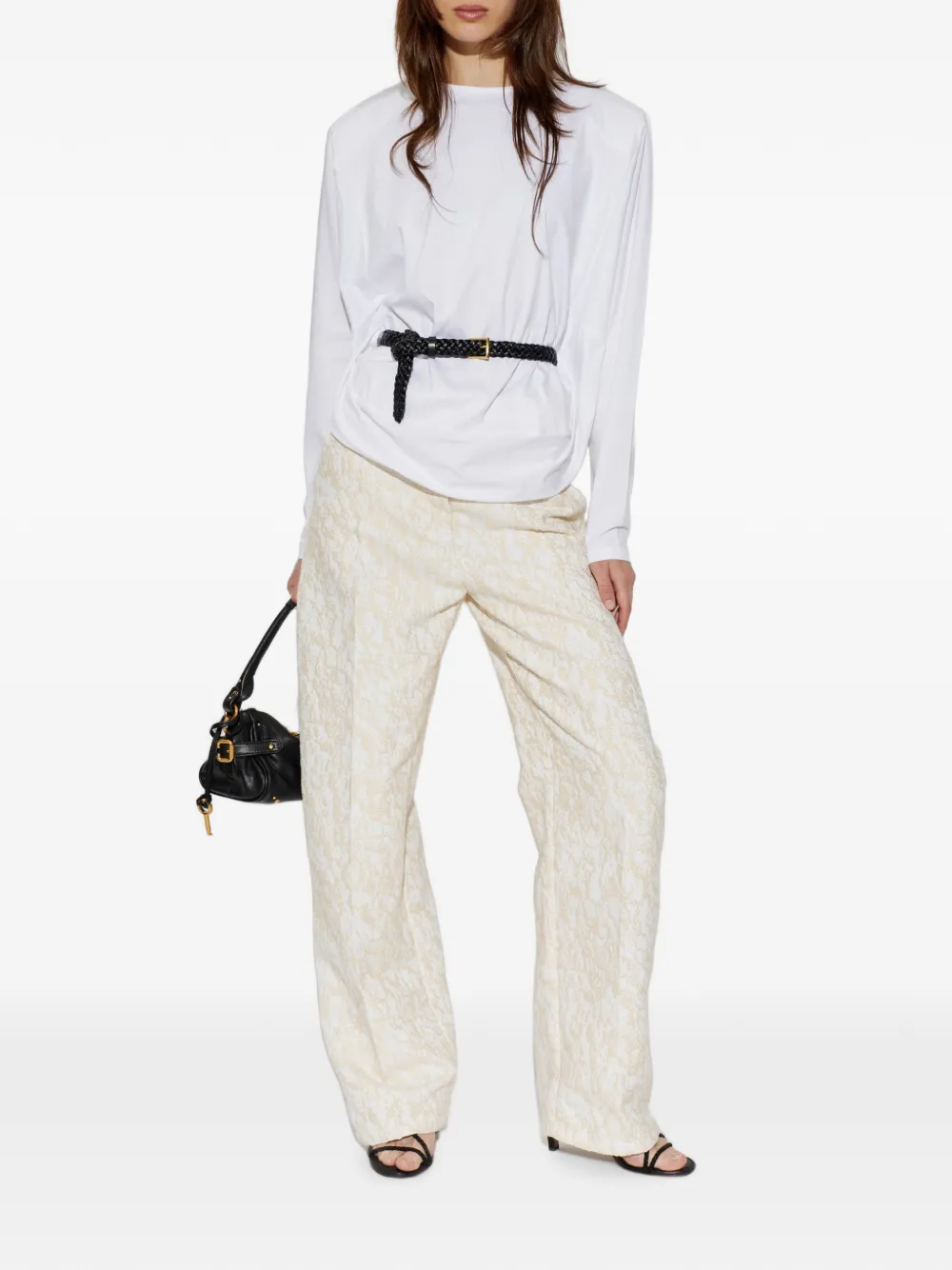 IRO Straight broek met textuur Beige