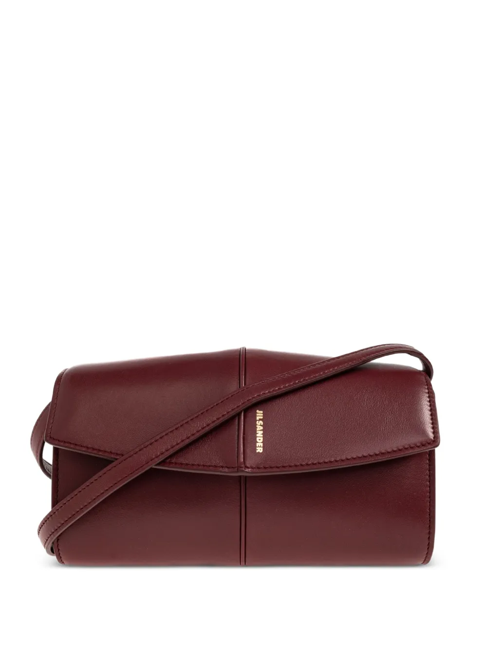 Jil Sander logo-print leather shoulder bag - Rosso