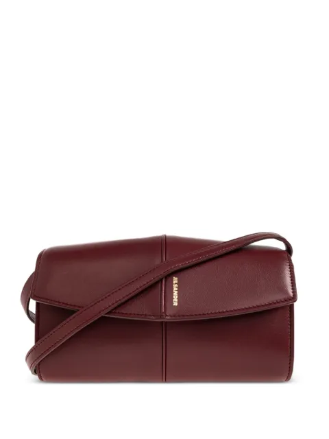 Jil Sander logo-print leather shoulder bag