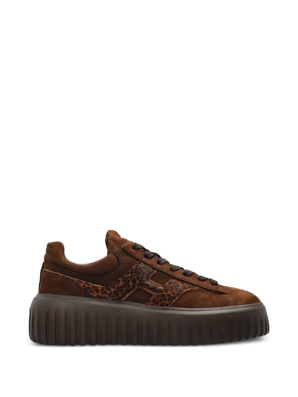 Hogan brown platform lace-up trainers - Marrone