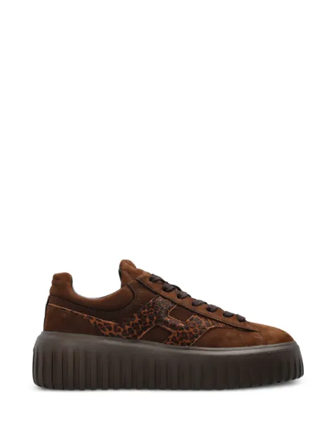 Hogan brown platform lace-up trainers