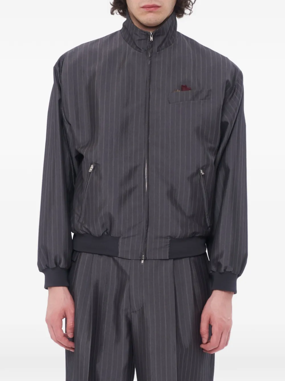 Magliano x 247 Coach Tracksuit pinstripe-pattern jacket - Grigio