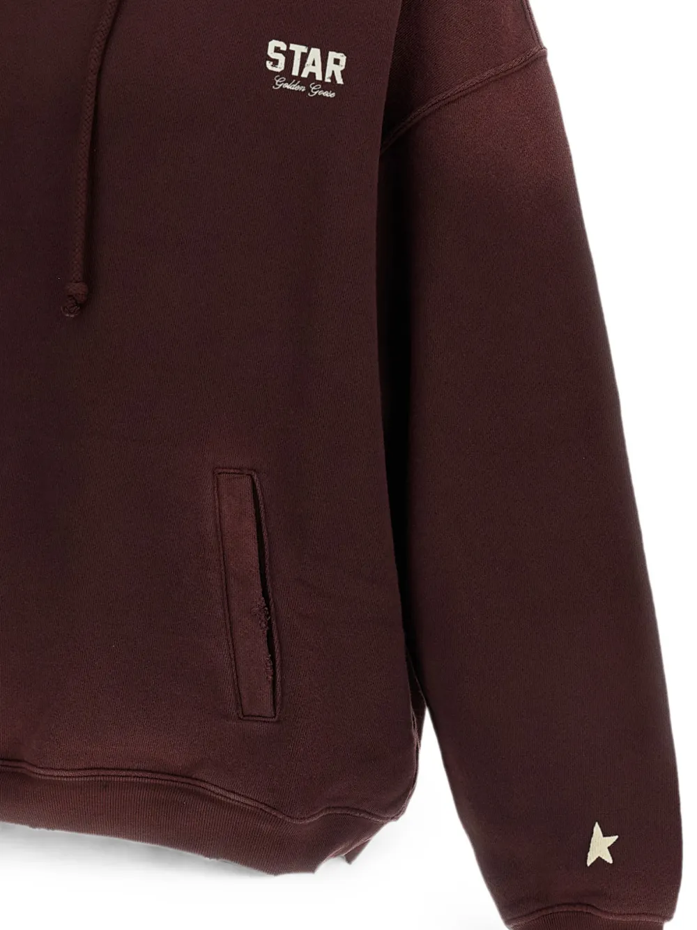 Golden Goose Sweater met capuchon en logo Bruin