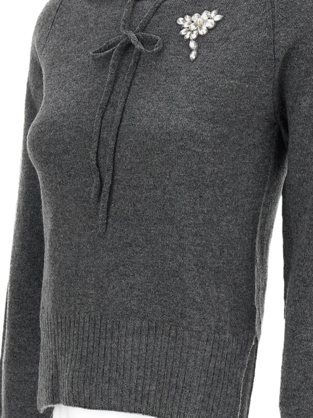 Simone Rocha Verfraaide kasjmier hoodie Grijs