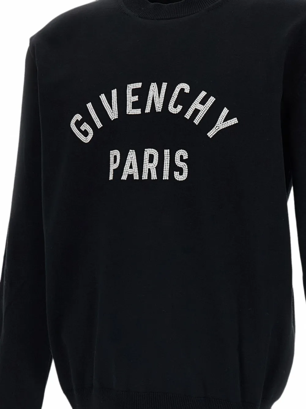 Givenchy Gebreide trui met Paris-borduurwerk en parel Zwart