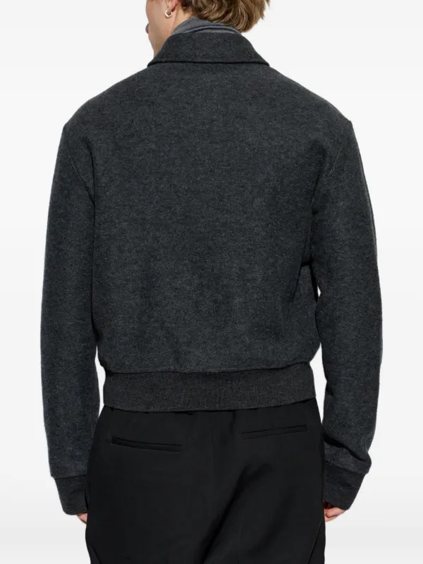2007SS JIL SANDER Zip Up Blouson RAF期 Jil Sander zip-up ribbed-trim Bomber Jacket | Grey | FARFETCH ZA